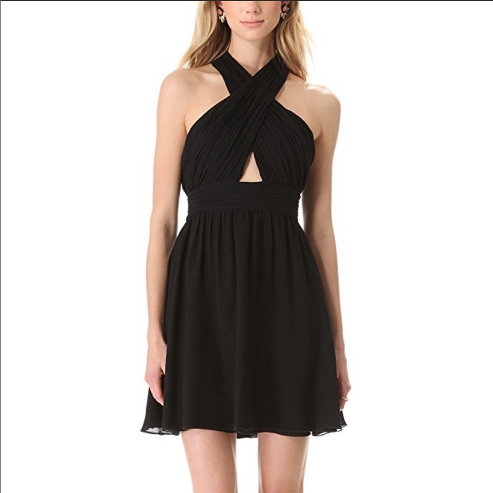 Alice + Olivia wrap bodice silk dress